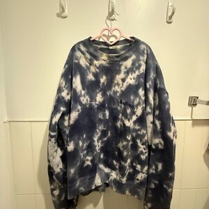 Madhappy Blue and White Tie-Dye Crewneck Sweater
